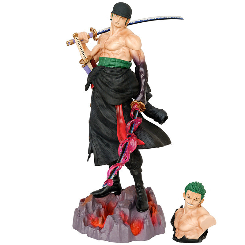 50CM GK One Piece Roronoa Zoro Cartoon PVC Anime Figure Toy