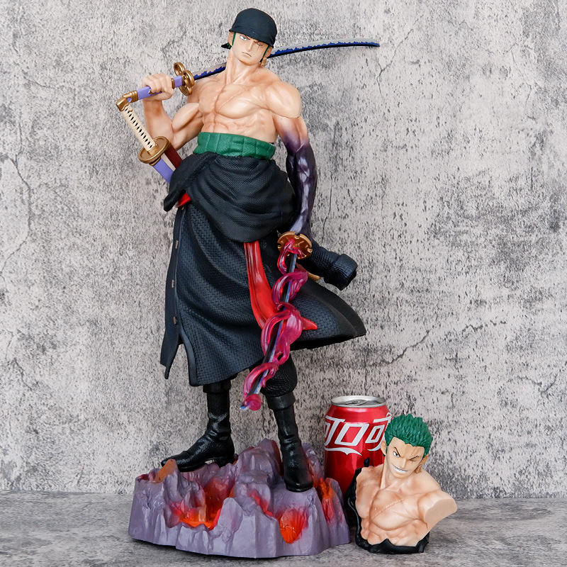 50CM GK One Piece Roronoa Zoro Cartoon PVC Anime Figure Toy